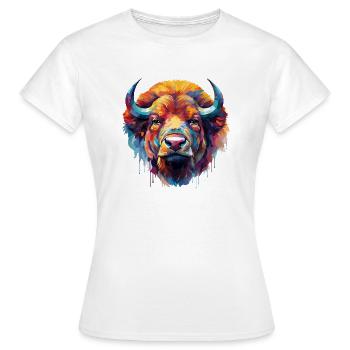 Bison - Women's T-Shirt - white - Front - AI Model Female 172 dark (172cm)