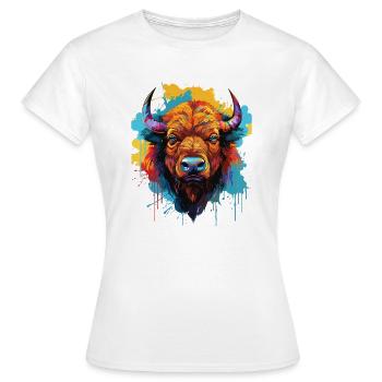 Bison - T-shirt Femme - blanc - Devant - AI Model Female 172 dark (172cm)