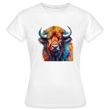 Bison - T-shirt Femme - blanc - Devant - AI Model Female 172 dark (172cm)
