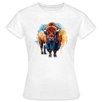 Bison - T-shirt Femme - blanc - Devant - AI Model Female 172 dark (172cm)