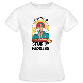 Je préfère être debout pagayer - T-shirt Femme - blanc - Devant - AI Model Female 172 dark (172cm)