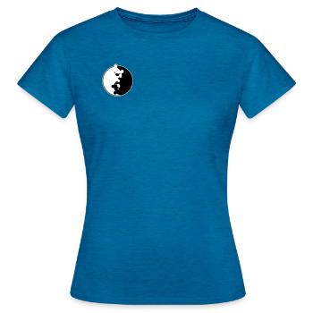 Yin Yang Bears - Frauen T-Shirt - Antikblaues Saphir meliert - Vorne - AI Model Female 172 dark (172cm)