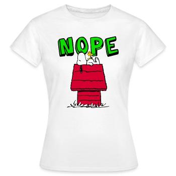 Peanuts Snoopy Nope Nö Lustig - Frauen T-Shirt - Weiß - Vorne - AI Model Female 172 dark (172cm)