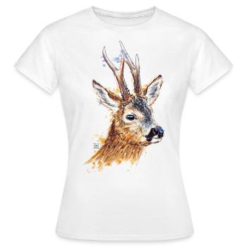 Rehbock | roe buck - Frauen T-Shirt - Weiß - Vorne - AI Model Female 172 dark (172cm)