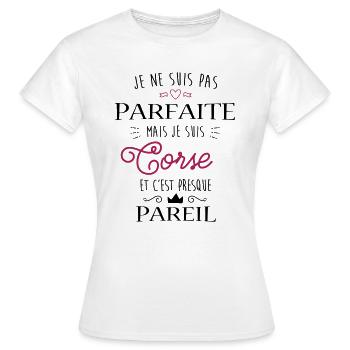 Corse Parfaite - T-shirt Femme - blanc - Devant - AI Model Female 172 dark (172cm)
