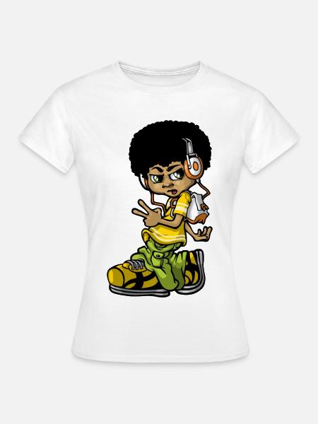 Weinlese-Hip-Hop-b-boy - Frauen T-Shirt - Weiß
