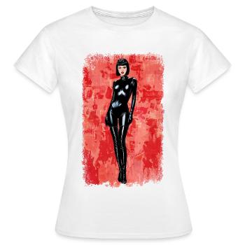 Latex Noir Distressed-Edition - Frauen T-Shirt - Weiß - Vorne - AI Model Female 172 dark (172cm)