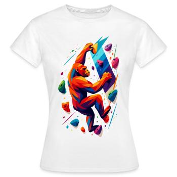 Don d’escalade de puissance en escalade en bloc pour les gorilles - T-shirt Femme - blanc - Devant - AI Model Female 172 dark (172cm)