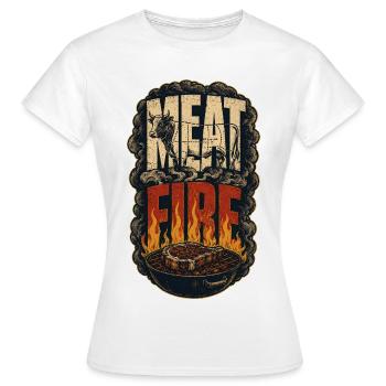 Meat & Fire BBQ Fleisch Grill Feuer Pitmaster - Women's T-Shirt - white - Front - AI Model Female 172 dark (172cm)