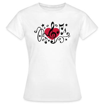 I love music musique cœur note classique chœur - T-shirt Femme - blanc - Devant - AI Model Female 172 dark (172cm)