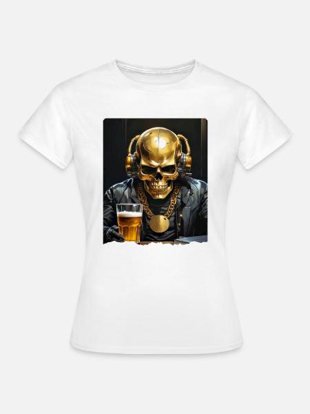 Bier Skull 0.7 - Frauen T-Shirt - Weiß