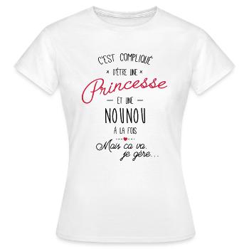 princesse et nounou - T-shirt Femme - blanc - Devant - AI Model Female 172 dark (172cm)