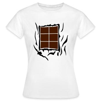 tablette chocolat abdominaux dechire1 - T-shirt Femme - blanc - Devant - AI Model Female 172 dark (172cm)