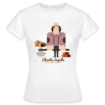 CHARLES - Frauen T-Shirt - Weiß - Vorne - AI Model Female 172 dark (172cm)