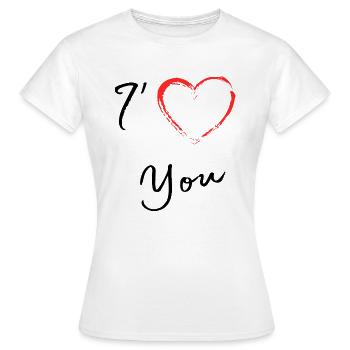 I love you - T-shirt Femme - blanc - Devant - AI Model Female 172 dark (172cm)