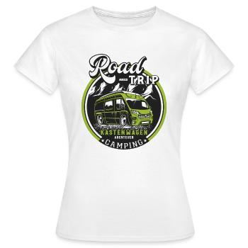 Kastenwagen Road-Trip - Frauen T-Shirt - Weiß - Vorne - AI Model Female 172 dark (172cm)