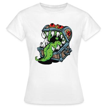 Mimic Treasure Chest RPG-Spiel - Frauen T-Shirt - Weiß - Vorne - AI Model Female 172 dark (172cm)