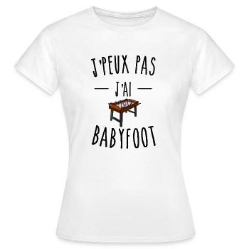 je peux pas j'ai babyfoot humour - T-shirt Femme - blanc - Devant - AI Model Female 172 dark (172cm)
