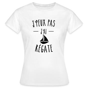 je peux pas j'ai régate humour - T-shirt Femme - blanc - Devant - AI Model Female 172 dark (172cm)