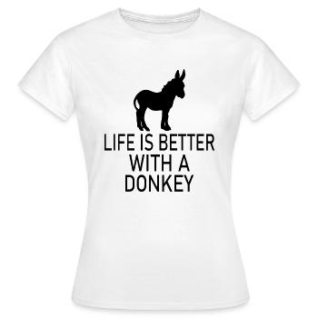 Donkey Esel - Women's T-Shirt - white - Front - AI Model Female 172 dark (172cm)