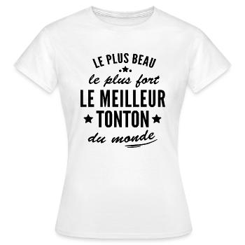 meilleur tonton au monde - T-shirt Femme - blanc - Devant - AI Model Female 172 dark (172cm)