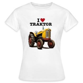 I LOVE TRAKTOR - Frauen T-Shirt - Weiß - Vorne - AI Model Female 172 dark (172cm)
