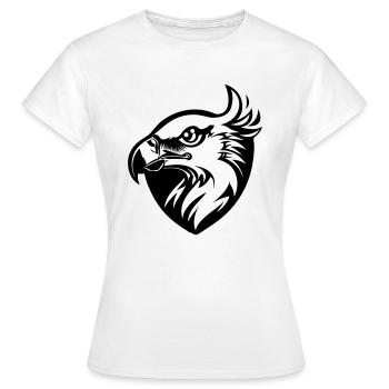 tête d'aigle avec aile en profil avec un bouclier - T-shirt Femme - blanc - Devant - AI Model Female 172 dark (172cm)