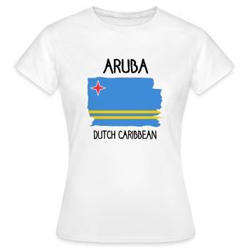 Drapeau d’Aruba - Caraïbes néerlandaises - Caraïbes - T-shirt Femme - blanc - Devant - AI Model Female 172 dark (172cm)
