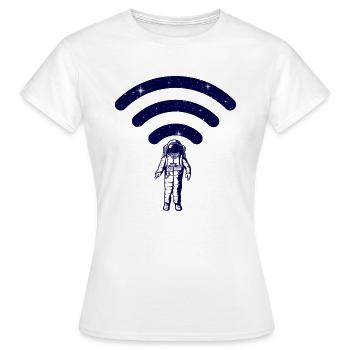 Astronaut wifi area - Women's T-Shirt - white - Front - AI Model Female 172 dark (172cm)