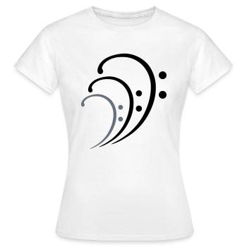 3 Clé de Musique de Fa Trois Notes de Musique Notes de Musique - T-shirt Femme - blanc - Devant - AI Model Female 172 dark (172cm)