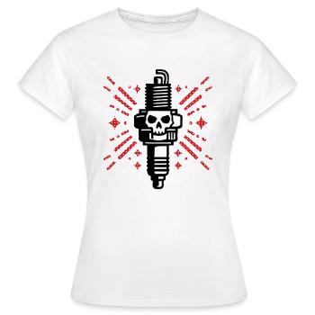 Bougie d’allumage Motorsport - T-shirt Femme - blanc - Devant - AI Model Female 172 dark (172cm)
