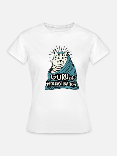 Procrastination cat - Frauen T-Shirt - Weiß