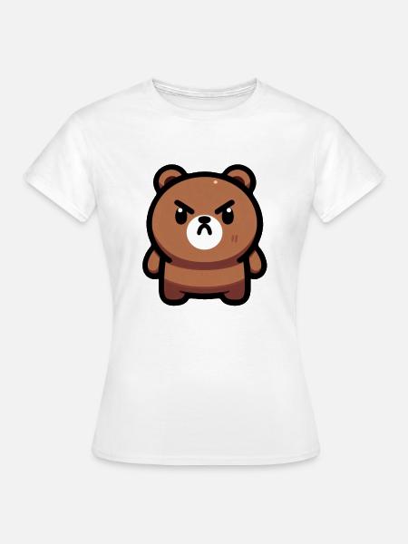 Heftige Braunbär-Kunst - Frauen T-Shirt - Weiß