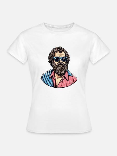 Lässiger cooler Philosophen-Look - Frauen T-Shirt - Weiß