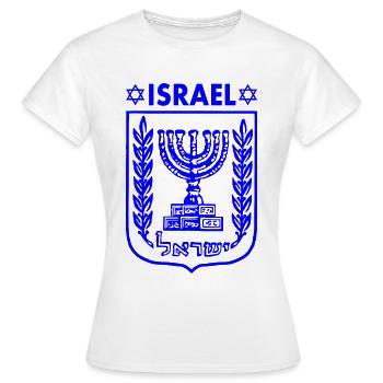 Menorah Coat of Arms of Israel Coat of Arms of Israel - Women's T-Shirt - white - Front - AI Model Female 172 dark (172cm)