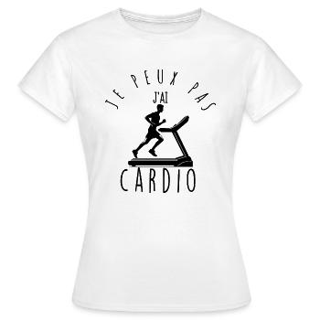 Ich kann nicht, ich habe Cardio. - Frauen T-Shirt - Weiß - Vorne - AI Model Female 172 dark (172cm)