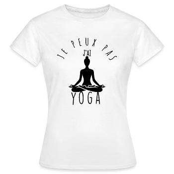 Ich kann nicht, ich habe Yoga. - Frauen T-Shirt - Weiß - Vorne - AI Model Female 172 dark (172cm)