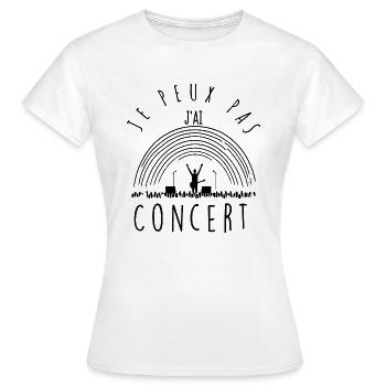 Ich kann nicht, ich habe ein Konzert. - Frauen T-Shirt - Weiß - Vorne - AI Model Female 172 dark (172cm)