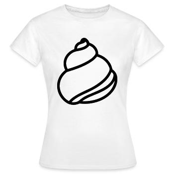 Muschel - Frauen T-Shirt - Weiß - Vorne - AI Model Female 172 dark (172cm)