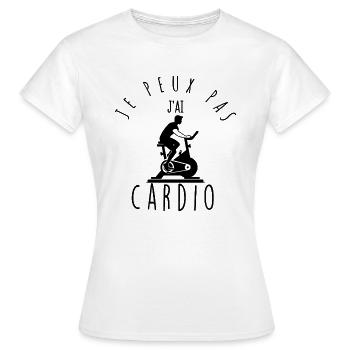Ich kann nicht, ich habe Cardio. - Frauen T-Shirt - Weiß - Vorne - AI Model Female 172 dark (172cm)