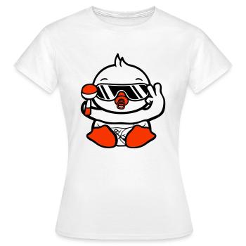 oiseau bébé enfant hochet couche lunettes de soleil paix - T-shirt Femme - blanc - Devant - AI Model Female 172 dark (172cm)