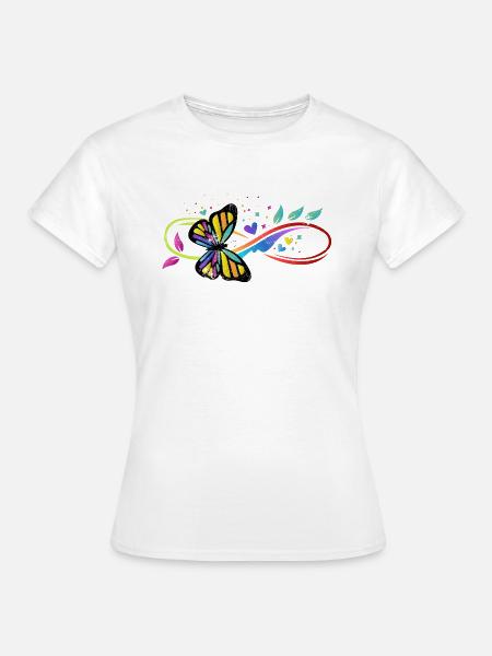 SCHMETTERLING HERZ LIEBE ENDLOS AUTISMUS AHD MOTIV - Frauen T-Shirt - Weiß