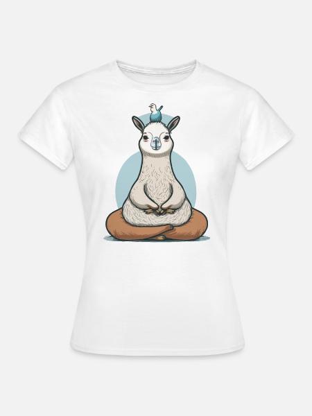 Namaste Lama - Frauen T-Shirt - Weiß