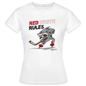 Règles Rouge Blanc - T-shirt Femme - blanc - Devant - AI Model Female 172 dark (172cm)