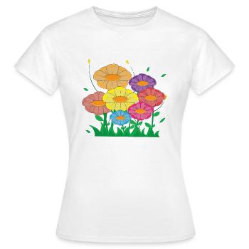prairie fleur - T-shirt Femme - blanc - Devant - AI Model Female 172 dark (172cm)