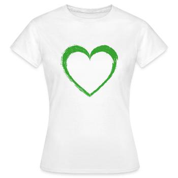 Grünes Herz - Frauen T-Shirt - Weiß - Vorne - AI Model Female 172 dark (172cm)