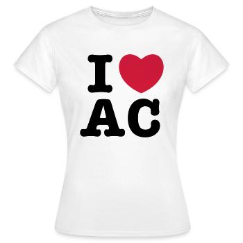 i heart ac - Frauen T-Shirt - Weiß - Vorne - AI Model Female 172 dark (172cm)