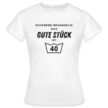 Traitez avec douceur ! 40e anniversaire - T-shirt Femme - blanc - Devant - AI Model Female 172 dark (172cm)