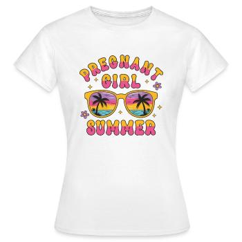 Sommer Schwangerschaftsdesign Für Bald Mamis - Frauen T-Shirt - Weiß - Vorne - AI Model Female 172 dark (172cm)