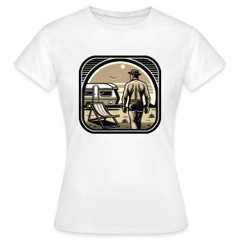 Vacanciers en camping - T-shirt Femme - blanc - Devant - AI Model Female 172 dark (172cm)